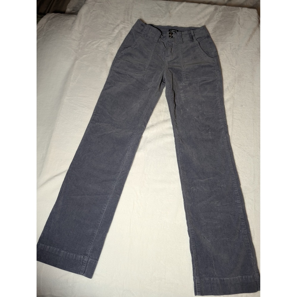 Flamingals Gray Corduroy Utility Pants S High Rise Straight Leg Y2K
